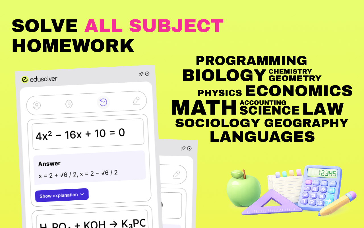 EduSolver: AI Homework Helper & Solver for Any Subject | Open-Launch