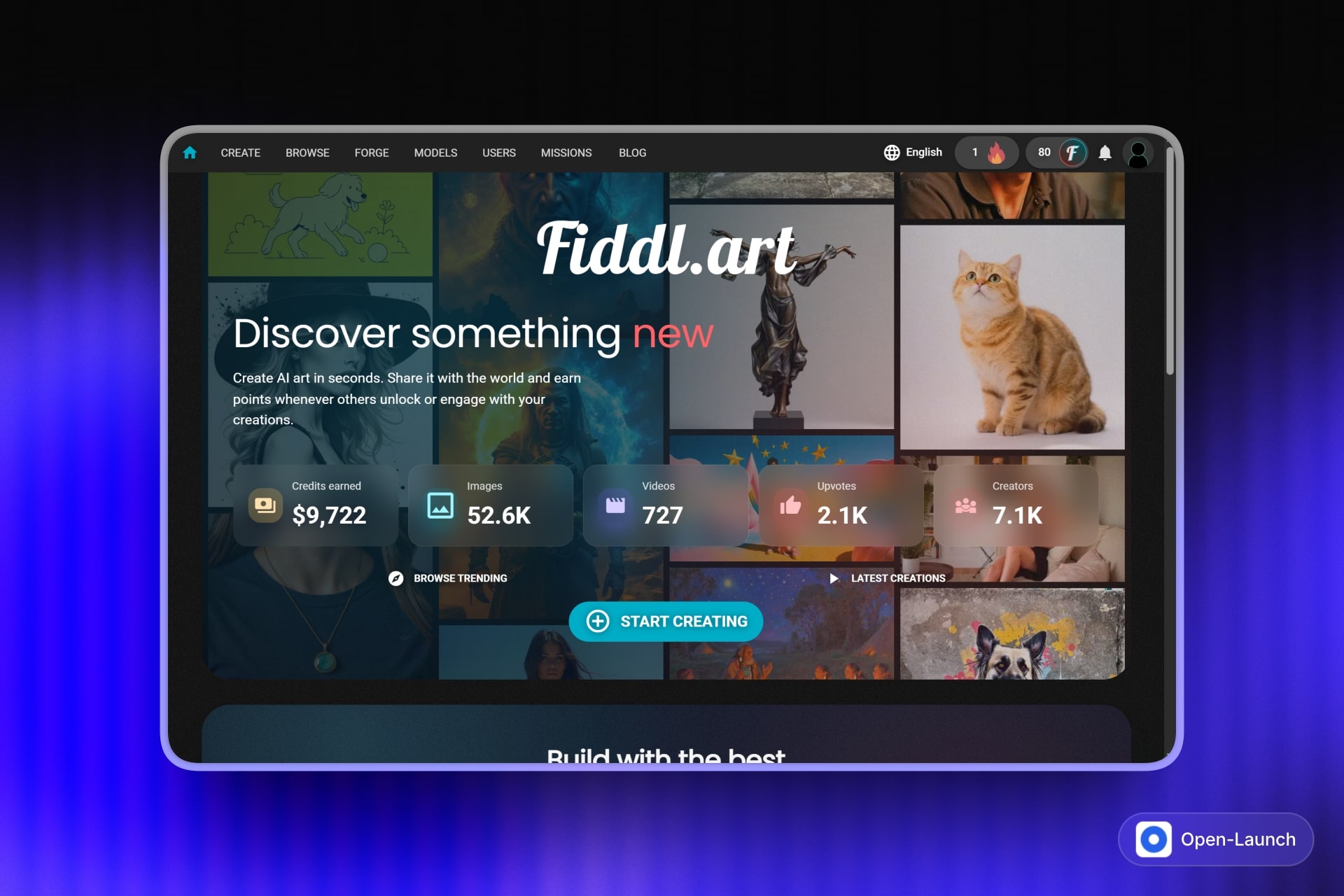Fiddl.art landing page