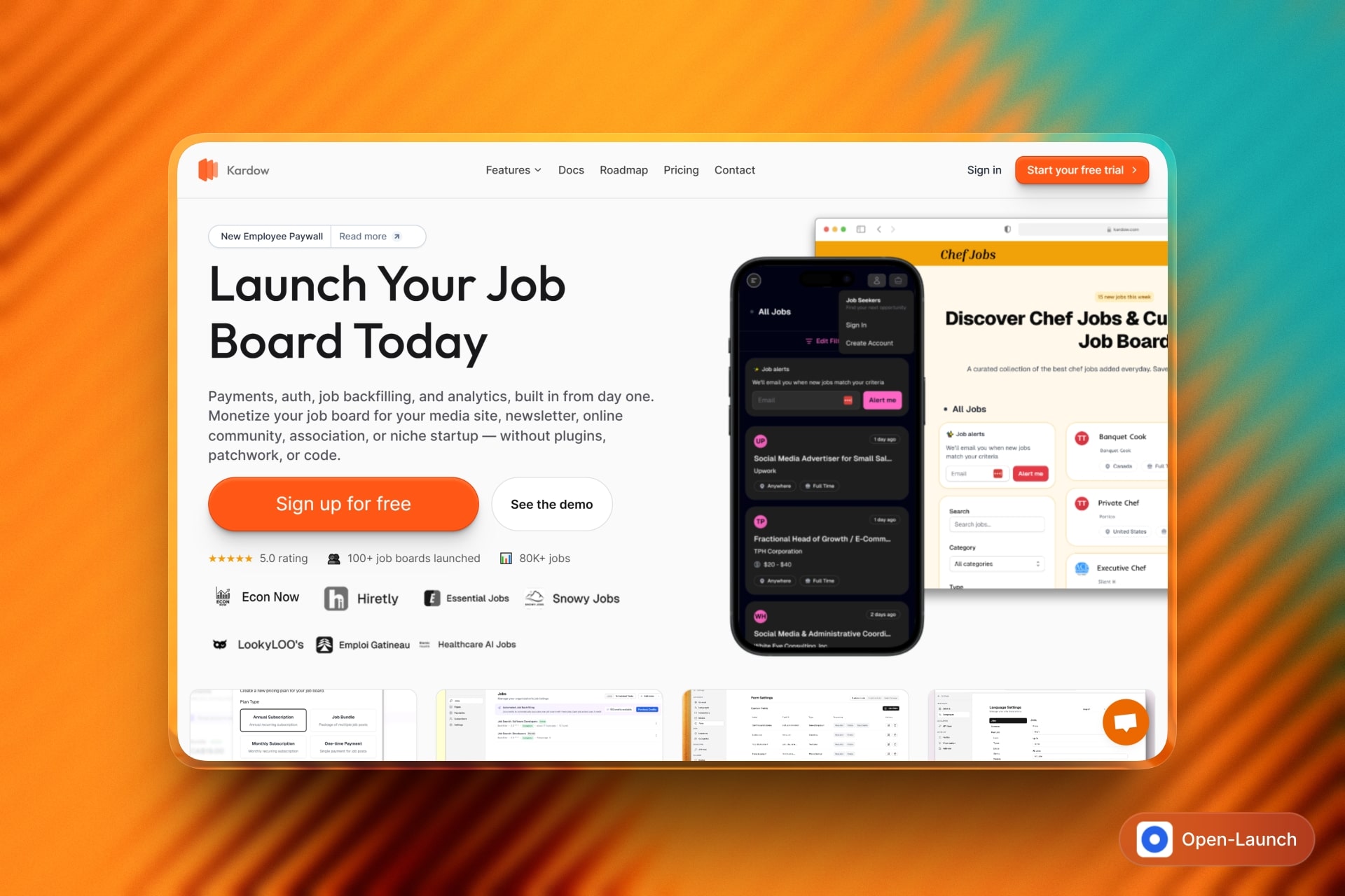 Kardow landing page