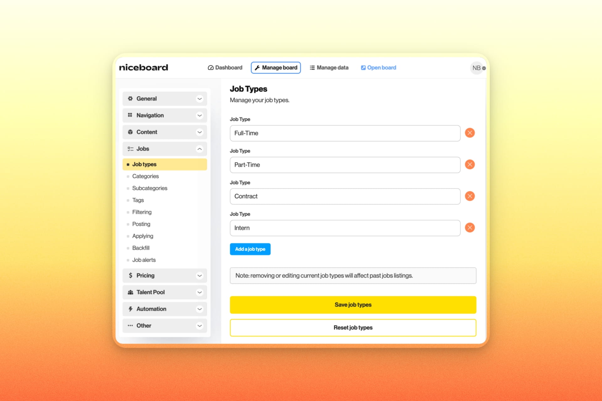 Screenshot of Niceboard Theme Editor