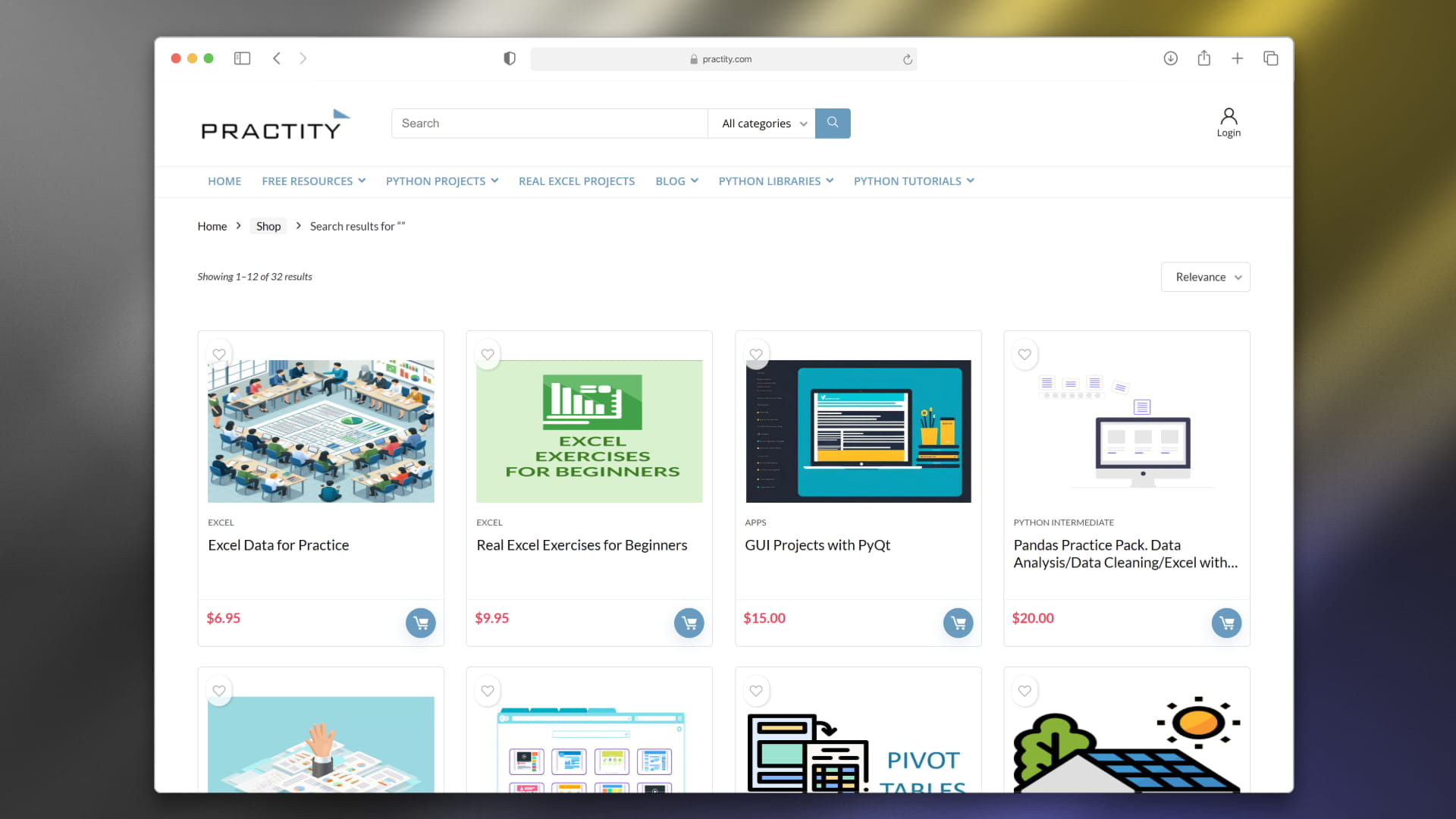 Practity Python and Excel workspace dashboard and file structure